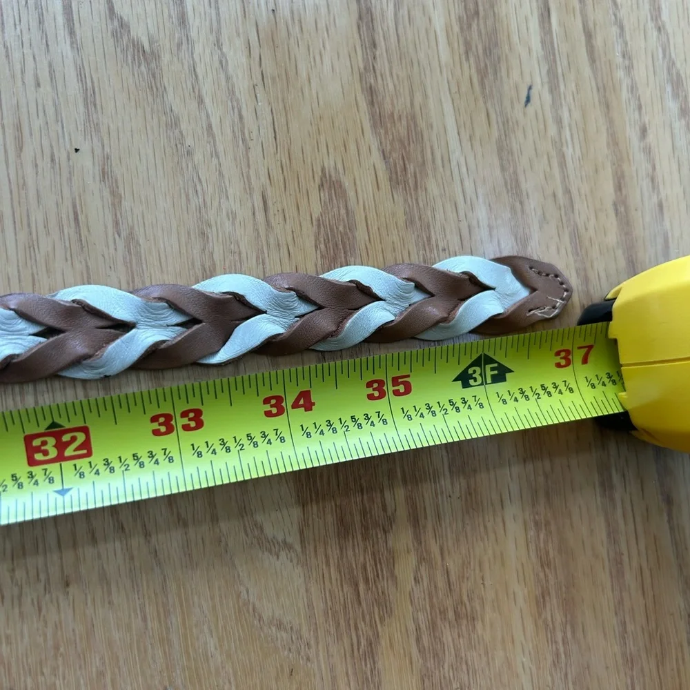 Fossil Women's Braided Leather belt Two Tone Brown Size‎ Small